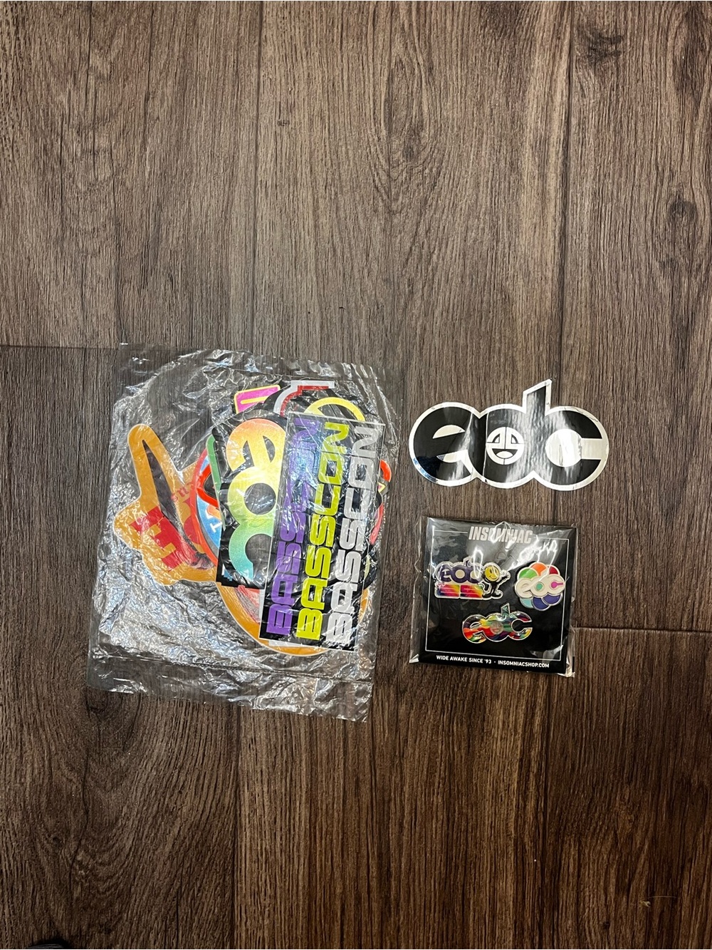 Official Insomniac EDC & Basscon Festival Sticker Pack + Enamel Pin Set Old